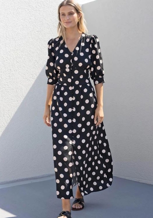 Three of Something Everytime Polka Dot Midi Dress-womenswear-Sparrows