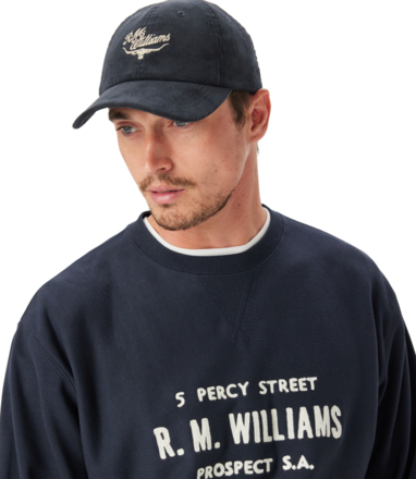 R.M.Williams Script Longhorn Cord Cap-mens-Sparrows