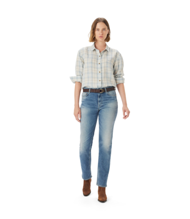 R.M.Williams Hopeland Check Linen Shirt-womenswear-Sparrows